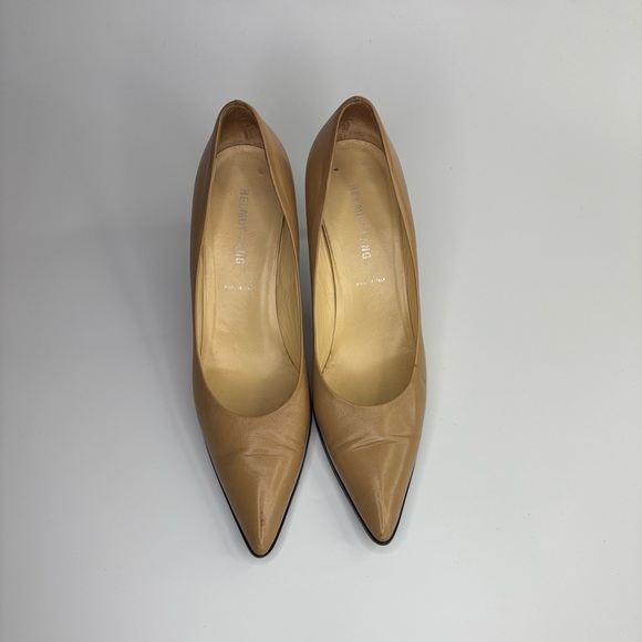 Helmut Lang Women Leather Pointed Toe Stiletto Heels Nude Beige US 8.5 / EU 38.5 - Picture 1 of 8